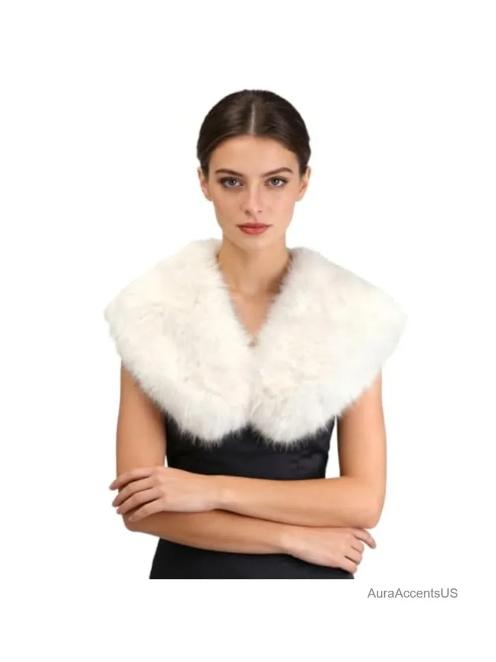 Faux Fur Shawl for Women Winter Wrap Scarf Neck Warmer